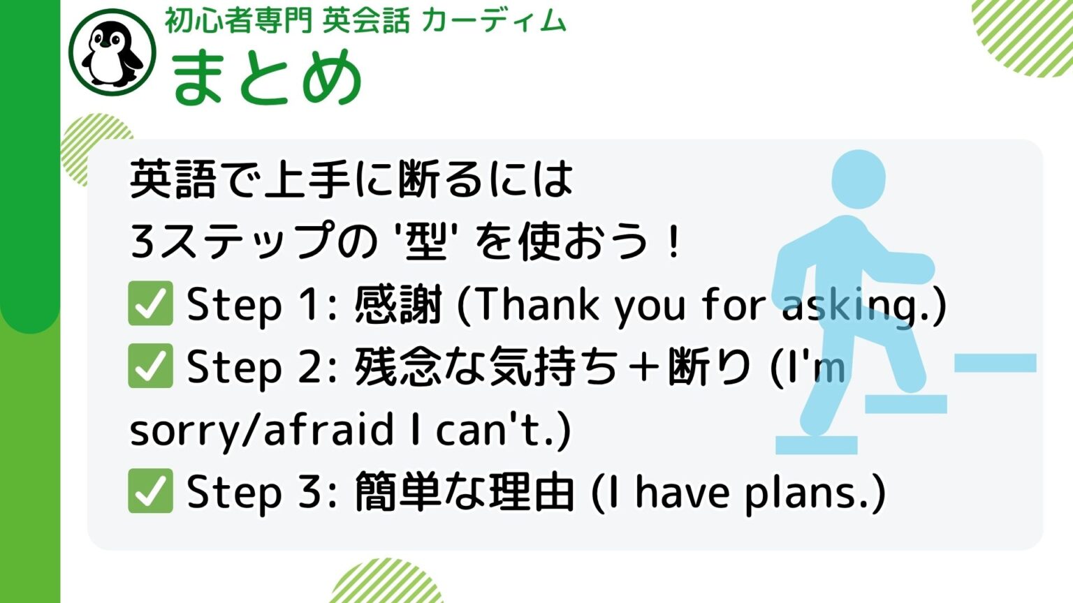 【英語初心者向け】もう誘いを断るのが怖くない!相手を傷つけないスマートな断り方講座 | カーディム英語タイムズ